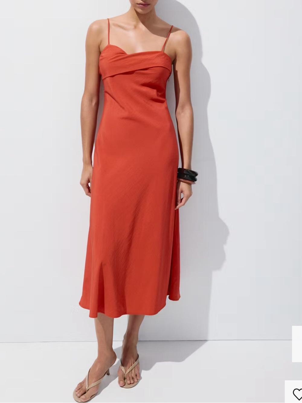 Mango Red Spaghetti-Strap Maxi Dress MIDI DRESS WITH CROSSED NECKLINE 9096